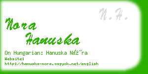 nora hanuska business card